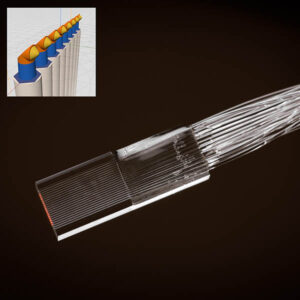 Periscope lensed fiber array