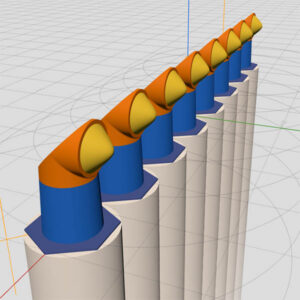 Periscope lensed fiber array